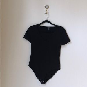 Forever 21 Black V Neck Body Suite